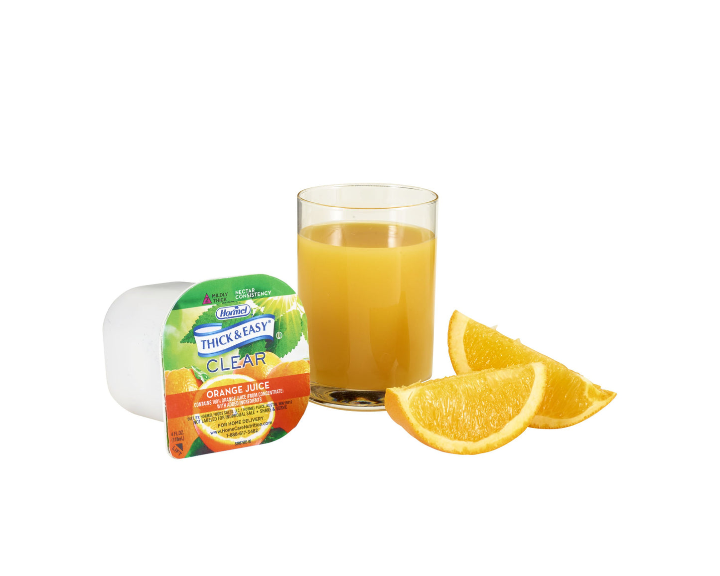 Thick & Easy Orange Juice Thickened Beverage 4 oz Portion Cup IDDSI Level 2 Mildly Thick