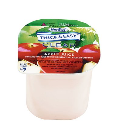 Thickened Beverage Thick & Easy 4 oz. Portion Cup Apple Flavor Liquid IDDSI Level 2/3