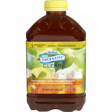 Thickened Beverage Thick & Easy 46 oz. Bottle Iced Tea Flavor Liquid IDDSI Level 3 Moderately Thick/Liquidized