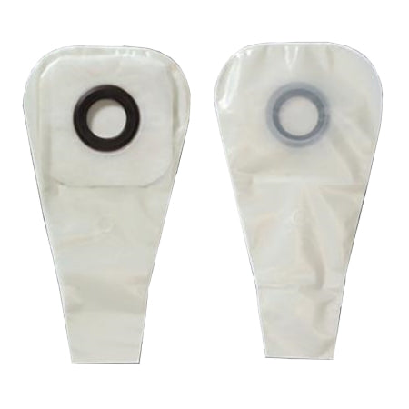 Ostomy Pouch Karaya 5 One-Piece System 12 Inch Length 7/8 Inch Stoma Drainable Convex, Pre-Cut Transparent