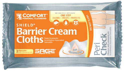 Comfort Shield Barrier Cream Cloths with Dimethicone - Easy Tear Softpak