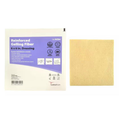 Cardinal Health Reinforced Gelling Fiber Dressing 6 x 6 Inch Sterile Alginate Dressing