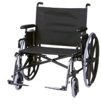 Bariatric Wheelchair Regency XL 2002 Full Length Arm Swing-Away Elevating Legrest Black Upholstery