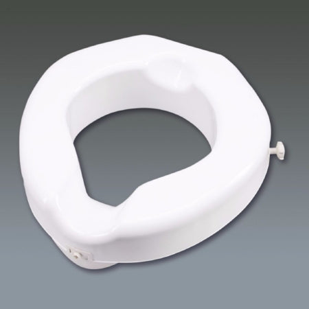 Raised Toilet Seat 4-1/4 Inch Height White 500 lbs. Weight Capacity