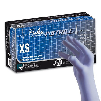 Exam Glove Pulse Nitrile NonSterile Nitrile Standard Cuff Length Textured Fingertips Aqua Blue Chemo Tested