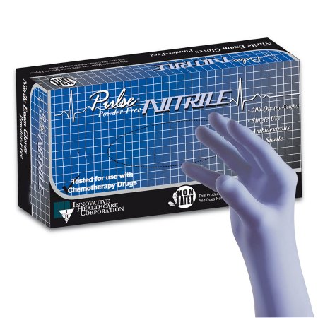 Exam Glove Pulse Nitrile NonSterile Nitrile Standard Cuff Length Textured Fingertips Aqua Blue Chemo Tested