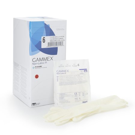 Surgical Glove GAMMEX Non-Latex PI Sterile Polyisoprene Standard Cuff Length Micro-Textured White Chemo Tested