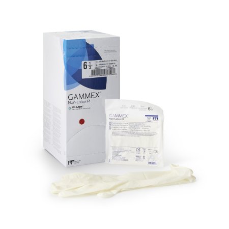 Surgical Glove GAMMEX Non-Latex PI Sterile Polyisoprene Standard Cuff Length Micro-Textured White Chemo Tested