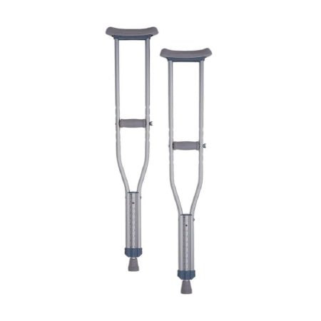 Underarm Crutches Youth 4 Foot 6 Inch to 5 Foot 2 Inch User Height Aluminum Frame 300 lbs. Weight Capacity