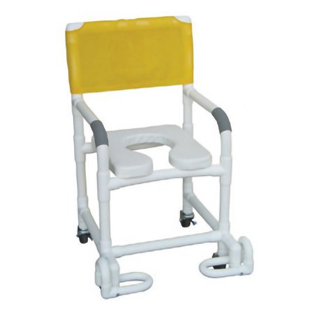 Shower Chair MJM International PVC Frame 18 Inch Internal Seat Width / 22 Inch External Seat Width 300 lbs. Weight Capacity