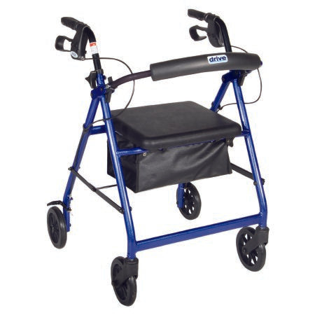 4 Wheel Rollator drive Blue Folding Aluminum Frame