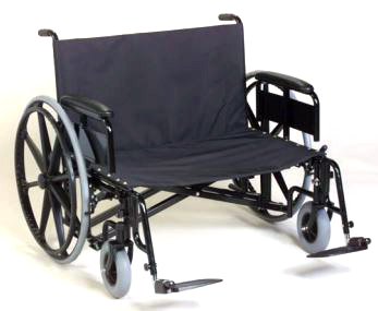 Bariatric Wheelchair Regency XL 2000 Heavy Duty Dual Axle Full Length Arm Swing-Away Elevating Legrest Black Upholstery