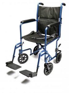 Transport Chair Everest & Jennings 19 Inch Seat Width Full Length Arm Swing-Away Footrest Aluminum Frame