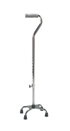 Large Base Quad Cane Fabrication Enterprises Aluminum 30 to 39 Inch Height Chrome