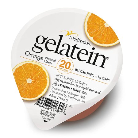 Oral Supplement Gelatein Orange Flavor Gel 4 oz. Cup