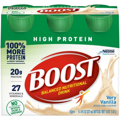 Oral Supplement Boost High Protein Very Vanilla Flavor Liquid 8 oz. Bottle