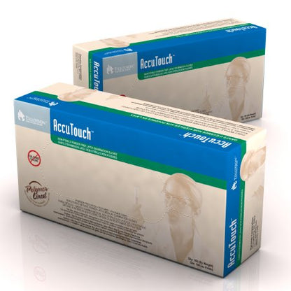 Exam Glove AccuTouch NonSterile Latex Standard Cuff Length Smooth Ivory Not Rated