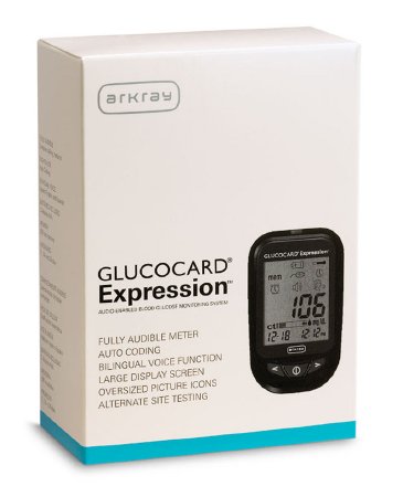 Blood Glucose Meter Glucocard Expresson 6 Second Results Stores up to 7 Results No Coding Required Arkray USA