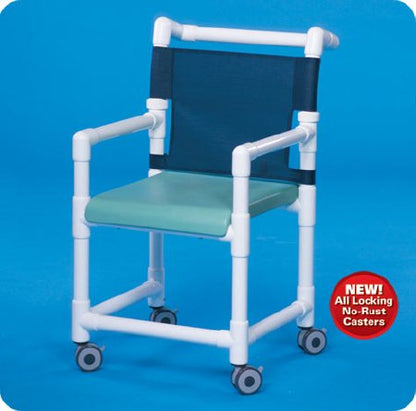 Shower Chair ipu Fixed Arms PVC Frame Mesh Backrest