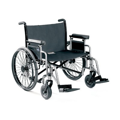 Bariatric Wheelchair 9000 Topaz Heavy Duty Dual Axle Black Upholstery 30 Inch Seat Width Adult 700 lbs. Weight Capacity