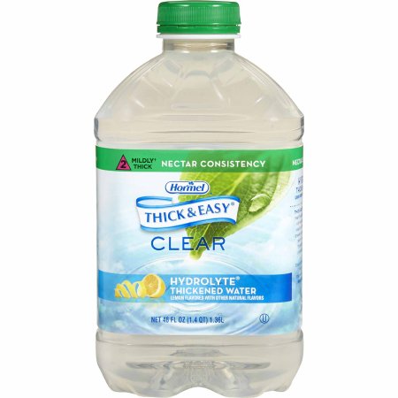 Thickened Water Thick & Easy Hydrolyte 46 oz. Bottle Lemon Flavor Liquid IDDSI Level 2 Mildly Thick