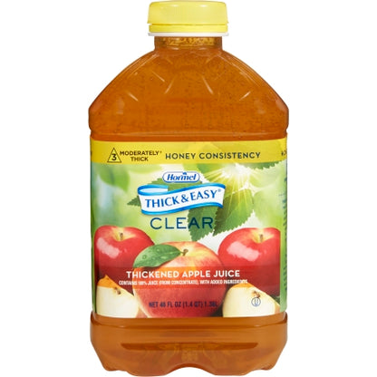 Thickened Beverage Thick & Easy 46 oz. Bottle Apple Flavor Liquid IDDSI Level 2 Mildly Thick/Level 3 Moderately Thick/Liquidized