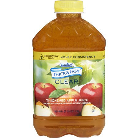 Thickened Beverage Thick & Easy 46 oz. Bottle Apple Flavor Liquid IDDSI Level 2 Mildly Thick/Level 3 Moderately Thick/Liquidized