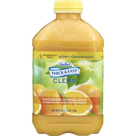 Thickened Beverage Thick & Easy 46 oz. Bottle Orange Flavor Liquid IDDSI Level 3 Moderately Thick/Liquidized