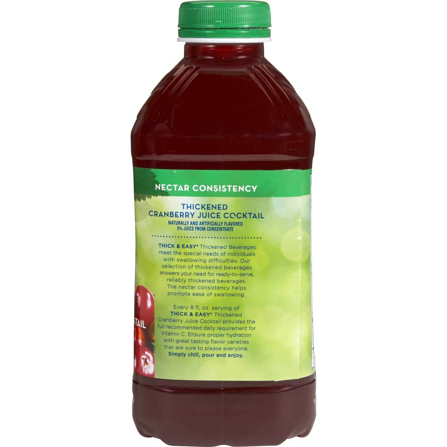 Thick & Easy Cranberry Juice Cocktail Thickened Beverage 46 oz Bottle IDDSI Level 2 Mildly Thick