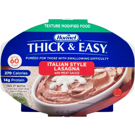 Thickened Food Thick & Easy Purees 7 oz. Tray Italian Style Beef Lasagna Flavor Puree IDDSI Level 2 Mildly Thick