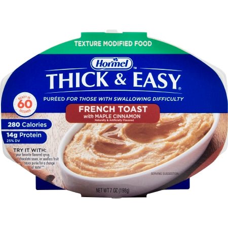 Thickened Food Thick & Easy Purees 7 oz. Tray Maple Cinnamon French Toast Flavor Puree IDDSI Level 2 Mildly Thick