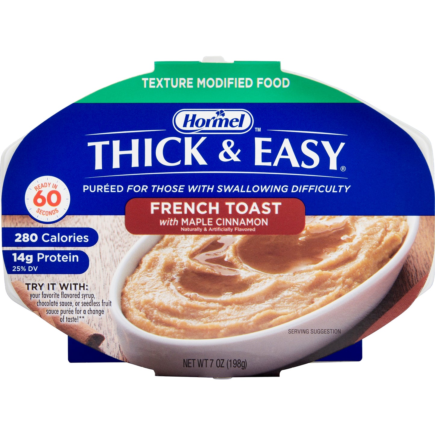 Thick & Easy Purees Maple Cinnamon French Toast 7 oz Tray IDDSI Level 2 Mildly Thick