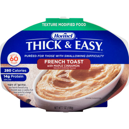 Thick & Easy Purees Maple Cinnamon French Toast 7 oz Tray IDDSI Level 2 Mildly Thick