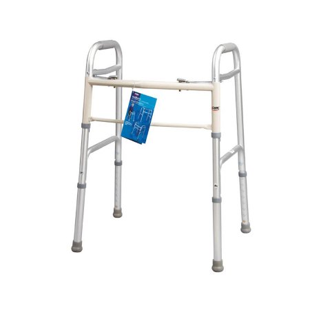 Dual Release Folding Walker Paddle Type Carex Aluminum Frame 300 lbs. Weight Capacity 30 to 37 Inch Height