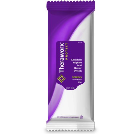 Personal Hygiene Barrier Wipe Theraworx Protect Advanced Hygiene Barrier System Soft Pack Lavender Scent 2 Count