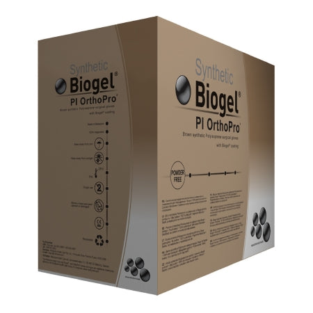 Surgical Glove Biogel PI OrthoPro Sterile Polyisoprene Standard Cuff Length Micro-Textured Brown Not Chemo Approved