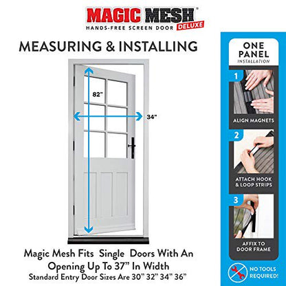 MAGIC MESH DELUXE Hands-Free Screen Door The Original Magnetic Door Seen on TV!