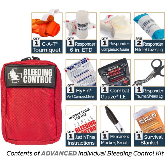 North American Rescue Public Access Bleeding Control Station – 8-Pack Nylon Advanced PABC Kit