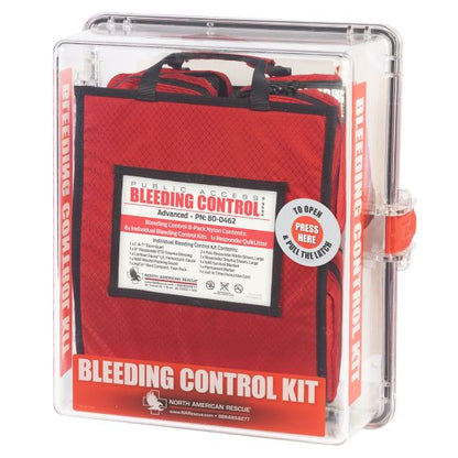 North American Rescue Public Access Bleeding Control Station – 8-Pack Nylon Advanced PABC Kit
