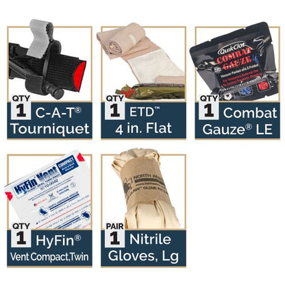 North American Rescue M-FAK Mini First Aid Kit with Combat Gauze – Black