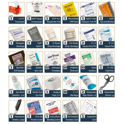 Class A Trauma and Resupply First Aid Kit with Tourniquet Portable Ziplock Bag