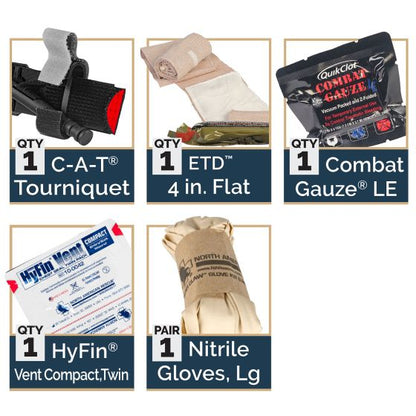 North American Rescue ROO M-FAK Mini First Aid Kit Soft Pouch with Combat Gauze and Tourniquet