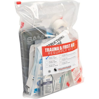 Class A Trauma and Resupply First Aid Kit with Tourniquet Portable Ziplock Bag
