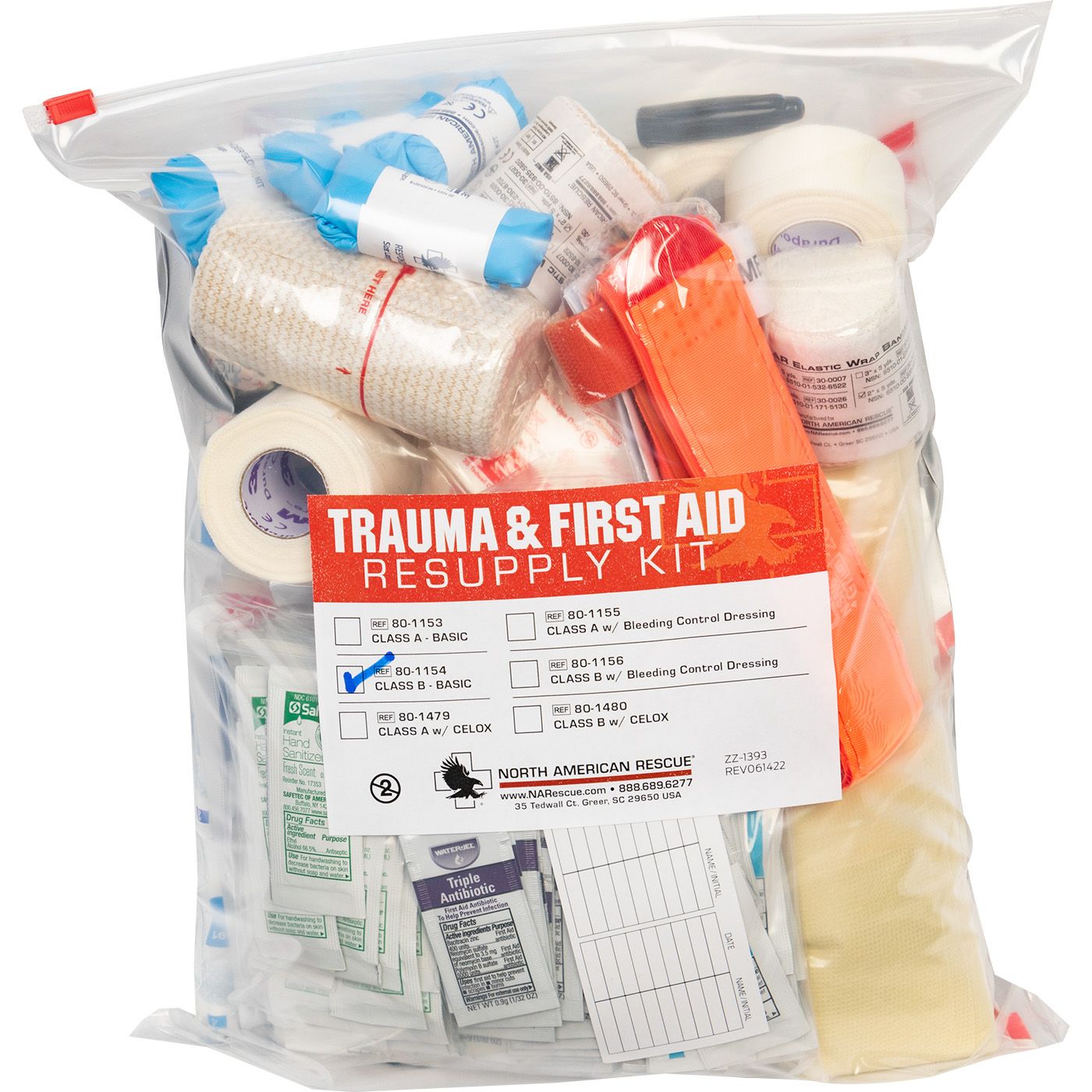 North American Rescue Trauma and First Aid Resupply Kit – Class B with Compressed Gauze