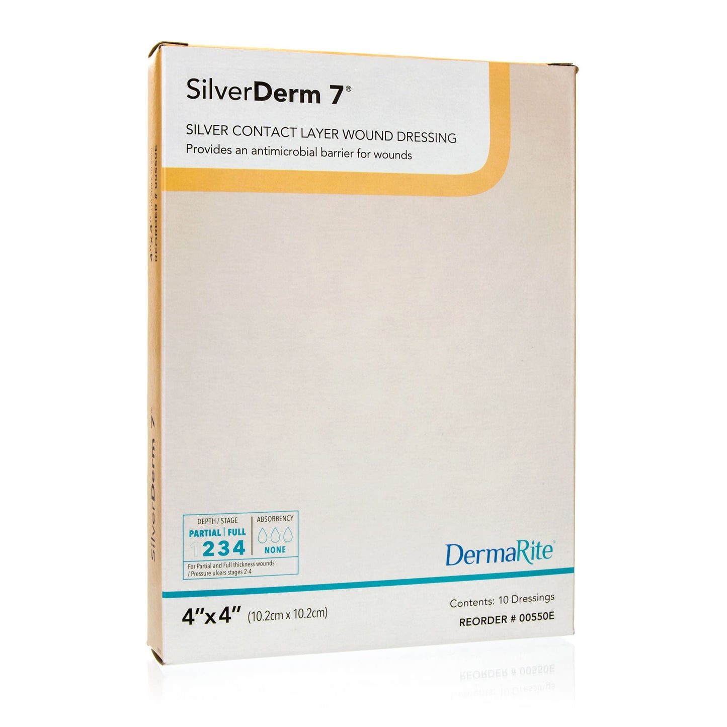 SilverDerm7 Silver Wound Contact Layer Dressing 4 x 4 Inch Sterile