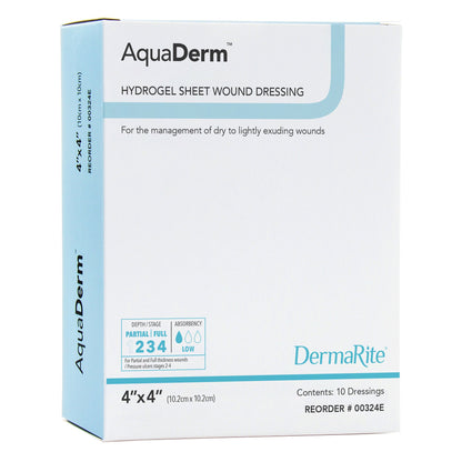 AquaDerm Hydrogel Wound Dressing Sheet 4 x 4 Inch Sterile