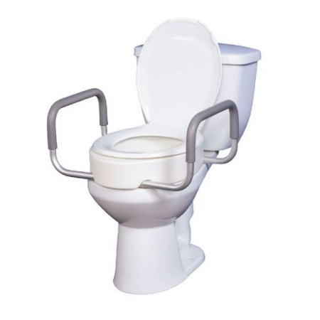 Raised Toilet Seat with Arms drive 3-1/2 Inch Height White 300 lbs. Weight Capacity