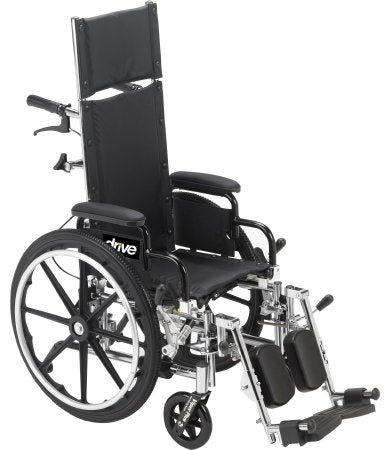 Lightweight Reclining Wheelchair drive Viper Plus Heavy Duty Dual Axle Desk Length Arm Swing-Away Elevating Legrest Black Upholstery 14 Inch Seat Width Pediatric 250 lbs. Weight Capacity