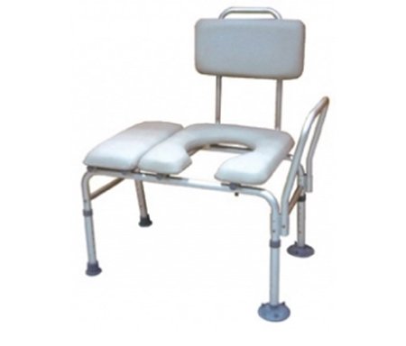 drive Knocked Down Bath / Commode Transfer Bench Removable Arm Rail 18 to 22-1/2 Inch Seat Height 400 lbs. Weight Capacity