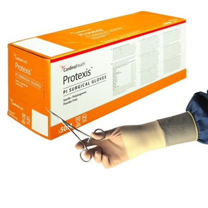 Surgical Glove Protexis PI Sterile Polyisoprene Standard Cuff Length Smooth Ivory Chemo Tested